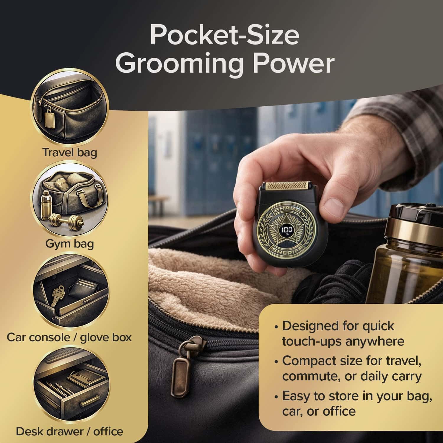 Electric Razor for Men, As Seen On TV, Portable & Compact, Dual Action Titanium Blades, Waterproof, Close Shave - Image 3