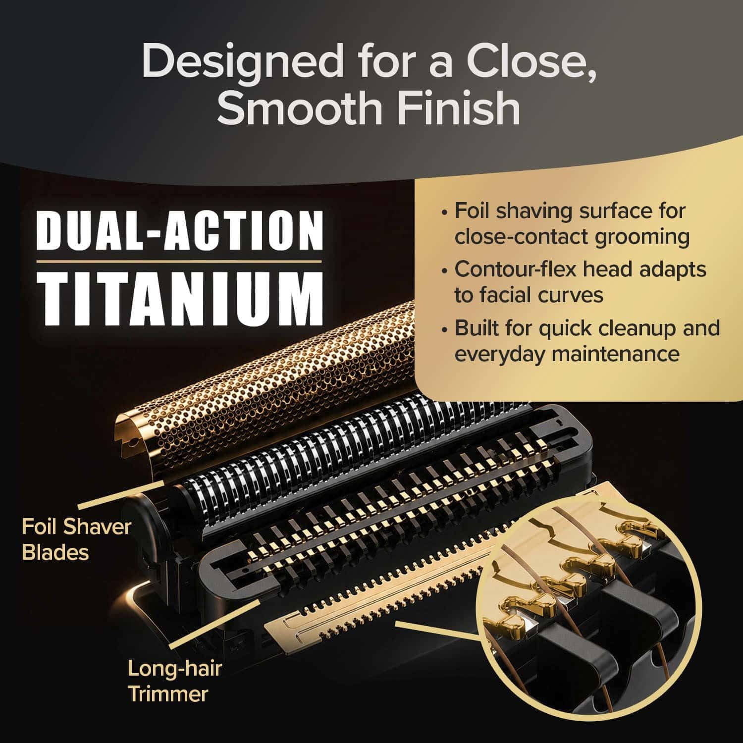 Electric Razor for Men, As Seen On TV, Portable & Compact, Dual Action Titanium Blades, Waterproof, Close Shave - Image 4