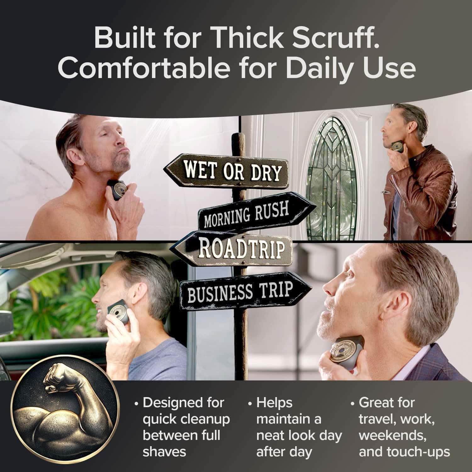 Electric Razor for Men, As Seen On TV, Portable & Compact, Dual Action Titanium Blades, Waterproof, Close Shave - Image 7